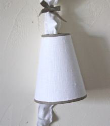 Lampe baladeuse lin blanc et son fourreau-Decoration de charme