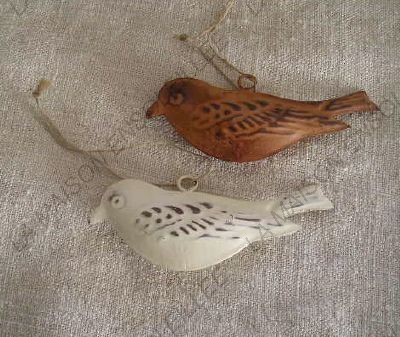 Duo d'oiseaux à suspendre-decoration de campagne-Chehoma